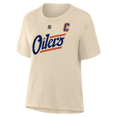 Connor McDavid Edmonton Oilers Fanatics Women's Alternate Name & Number T-Shirt - Beige - NHL 2001569333