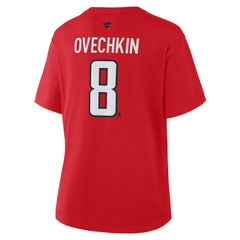 Alexander Ovechkin Washington Capitals Fanatics Women's Authentic Stack Name & Number T-Shirt - Red - NHL 2001569474
