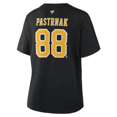 David Pastrnak Boston Bruins Fanatics Women's Authentic Stack Name & Number T-Shirt - Black - NHL 2001569535