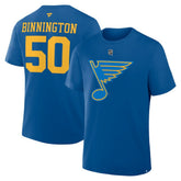 Jordan Binnington St. Louis Blues Fanatics Authentic Stack Name & Number T-Shirt - Blue - NHL 2001569553