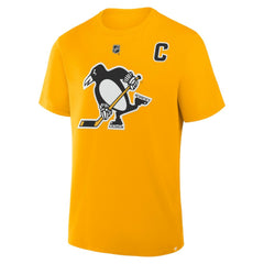 Sidney Crosby Pittsburgh Penguins Fanatics Authentic Stack Name & Number T-Shirt - Gold - NHL 2001570559