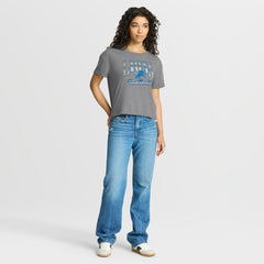 Fanatics Detroit Lions Women's Overplayed Tribute Tri-Blend Boxy T-Shirt Heather Gray