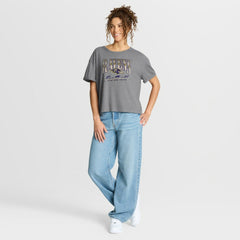 Fanatics Baltimore Ravens Women's Overplayed Tribute Tri-Blend Boxy T-Shirt Heather Gray