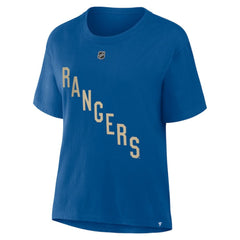 Mika Zibanejad New York Rangers Fanatics Women's Authentic Stack Name & Number T-Shirt - Blue - NHL 2001571409