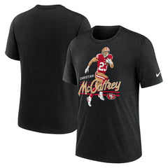Nike Christian McCaffrey San Francisco 49ers Player Graphic T-Shirt Heather Black