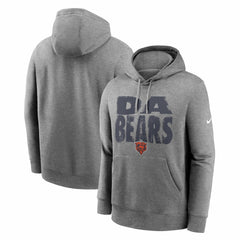 Nike Chicago Bears Club Fleece Hoodie Heather Gray