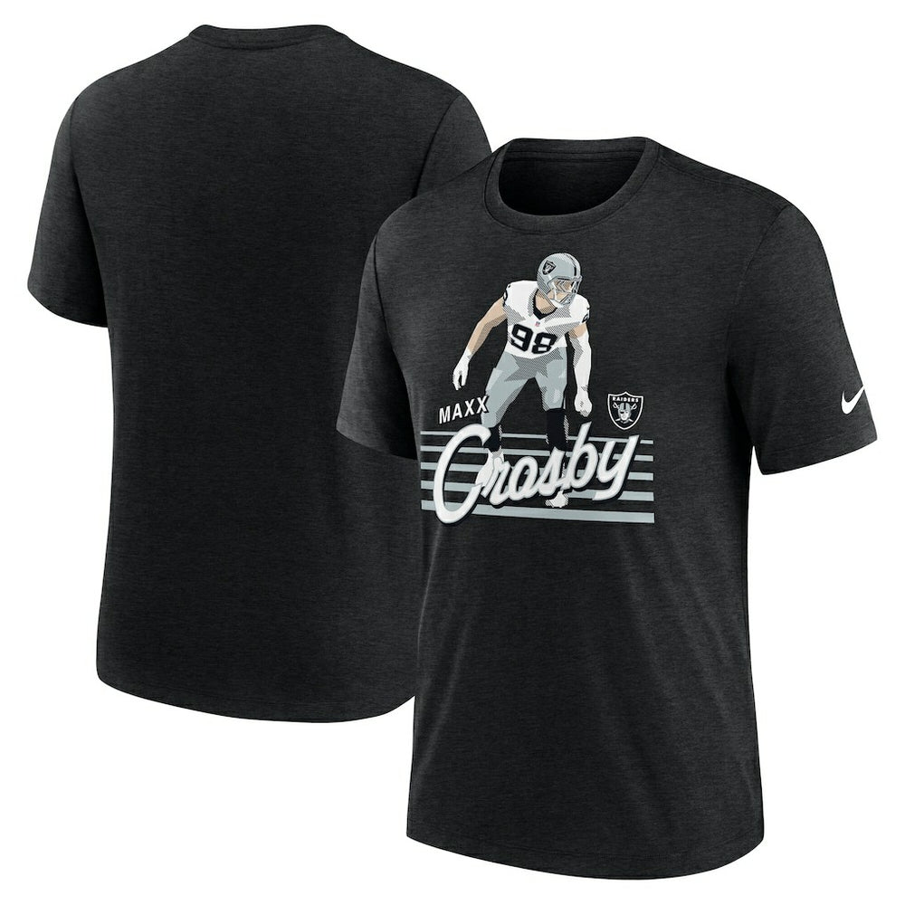 Nike Maxx Crosby Las Vegas Raiders Player Graphic T-Shirt Heather Black