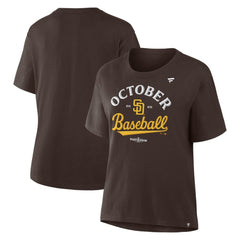 San Diego Padres Women's 2025 MLB Postseason Locker Room T-Shirt - Brown - MLB Online