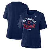 Cleveland Guardians Women's 2025 MLB Postseason Locker Room T-Shirt - Navy - MLB Online