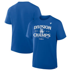 Los Angeles Dodgers Fanatics 2025 NL West Division Champions Locker Room T-Shirt - Royal - Fanatics Lifestyle
