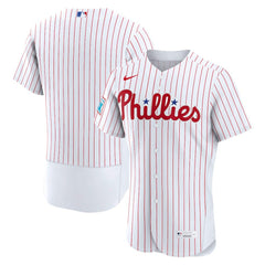 Philadelphia Phillies Nike Home Sponsor Patch Authentic Jersey - White - Nike on Sale