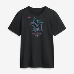 Miami Marlins Nike City Connect Large Logo T-Shirt - Black - Nike Lifestyle