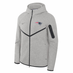Nike New England Patriots Tech Fleece Raglan Full-Zip Windrunner Hoodie Heather Gray