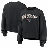 Nike New England Patriots Women's Oversized High Hip Legacy Arch Phoenix Fleece Sweatshirt Black