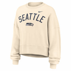 Nike Seattle Seahawks Women's Oversized High Hip Legacy Arch Phoenix Fleece Sweatshirt Natural