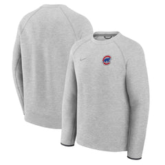 Chicago Cubs Nike Tech Fleece Raglan Sweatshirt - Heather Charcoal - Nike Online