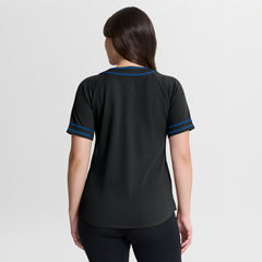 Los Angeles Dodgers Fanatics Women's Diva Race Ahead Raglan V-Neck T-Shirt - Black - Fanatics Sale