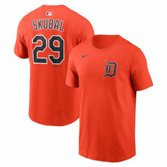 Tarik Skubal Detroit Tigers Nike Name & Number T-Shirt - Orange - Nike Sale