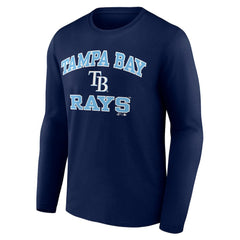 Tampa Bay Rays Logo Athletic Heart & Soul Long Sleeve T-Shirt - Navy - MLB Sale