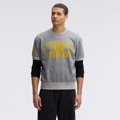 Fanatics Pittsburgh Steelers IconicFleece Short Sleeve Sweatshirt Athletic Heather Gray