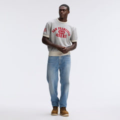 Fanatics San Francisco 49ers IconicFleece Short Sleeve Sweatshirt Heather Gray