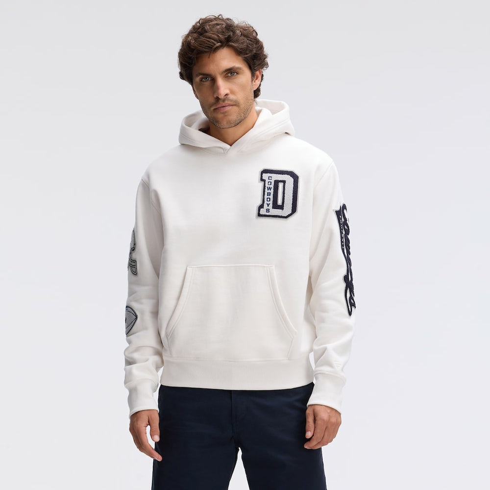 Fanatics Dallas Cowboys IconicFleece Letterman Hoodie Oatmeal
