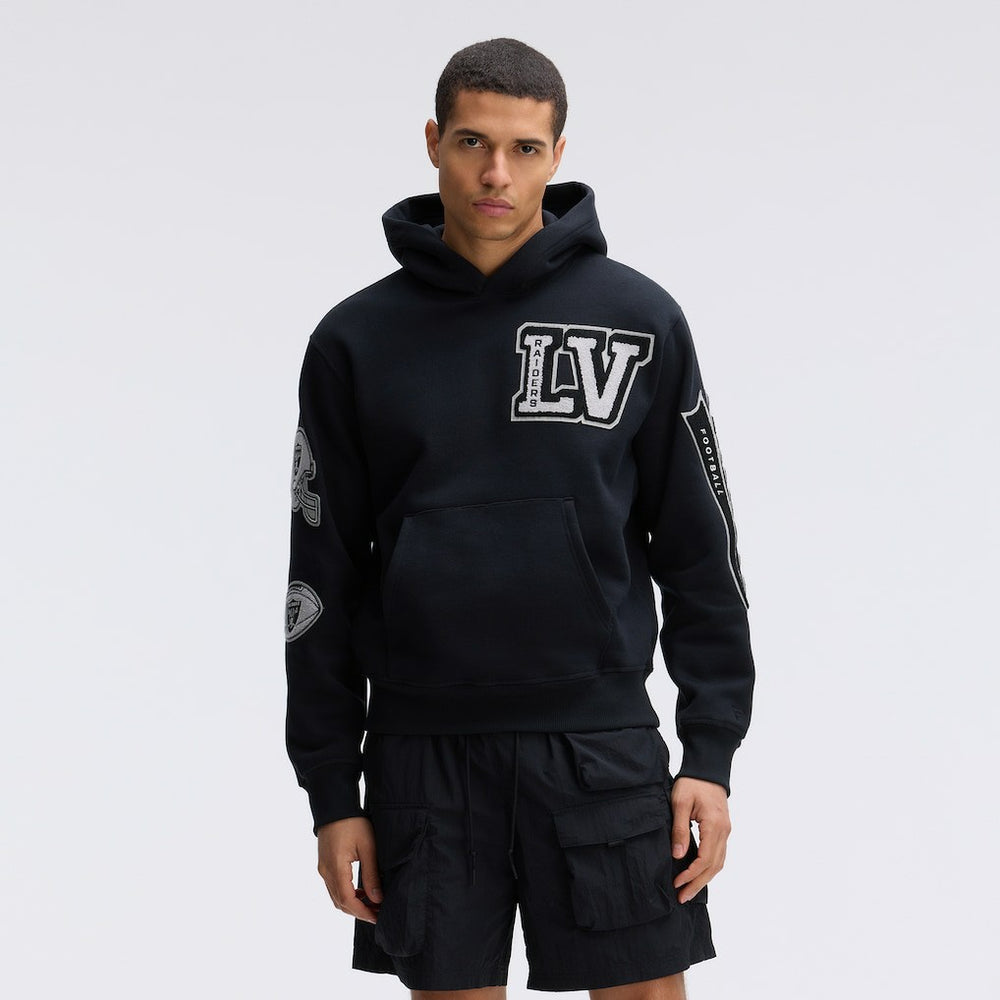 Fanatics Las Vegas Raiders IconicFleece Letterman Hoodie Black