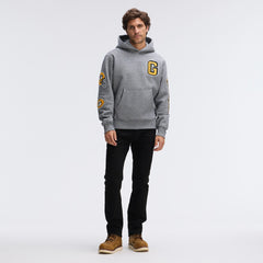Fanatics Green Bay Packers IconicFleece Letterman Hoodie Athletic Heather Gray