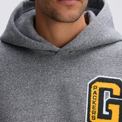 Fanatics Green Bay Packers IconicFleece Letterman Hoodie Athletic Heather Gray