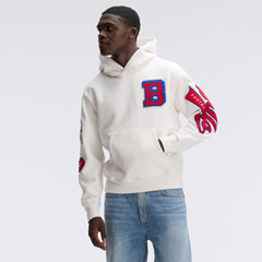 Fanatics Buffalo Bills IconicFleece Letterman Hoodie Oatmeal