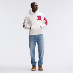 Fanatics Buffalo Bills IconicFleece Letterman Hoodie Oatmeal
