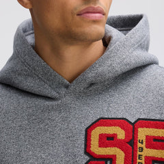 Fanatics San Francisco 49ers IconicFleece Letterman Hoodie Athletic Heather Gray