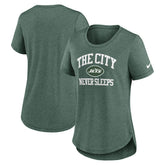 Nike New York Jets Women's The City Never Sleeps Tri-Blend T-Shirt Heather Green
