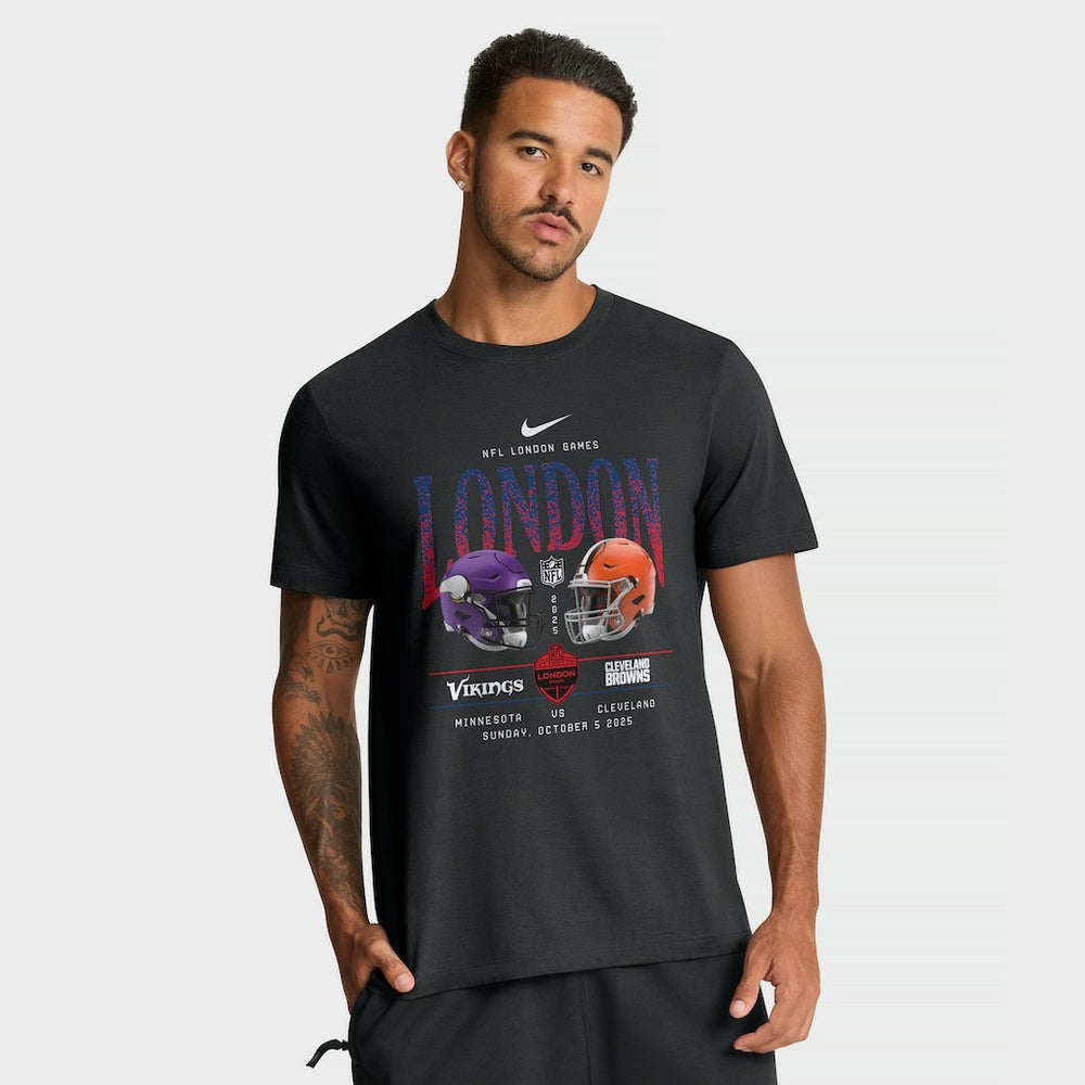 Nike Minnesota Vikings vs. Cleveland Browns International Games London 2025 T-Shirt Black