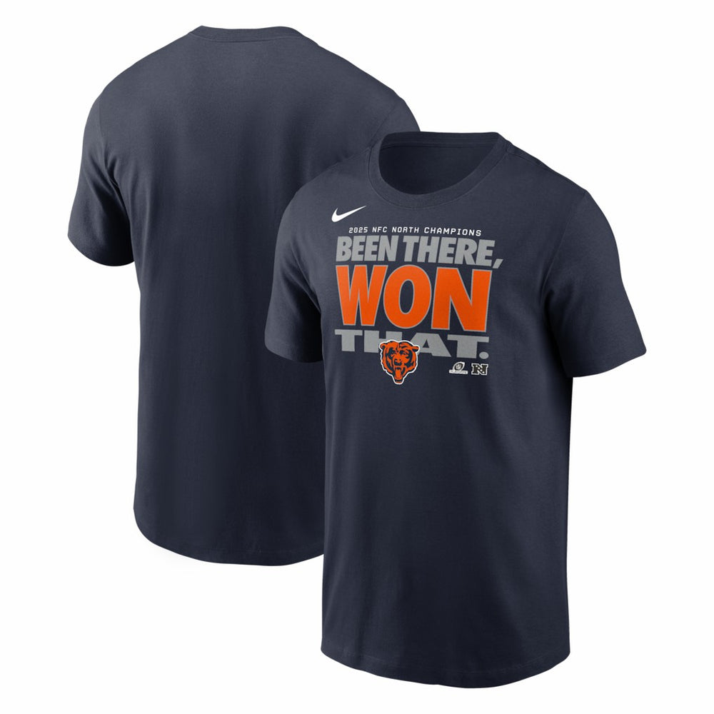 Nike Chicago Bears 2025 NFC North Division Champions Locker Room Trophy Collection T-Shirt Navy
