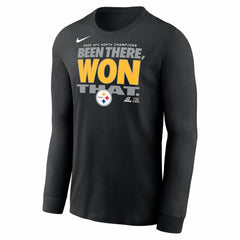 Nike Pittsburgh Steelers 2025 AFC North Division Champions Locker Room Trophy Collection Long Sleeve T-Shirt Black