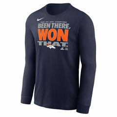 Nike Denver Broncos 2025 AFC West Division Champions Locker Room Trophy Collection Long Sleeve T-Shirt Navy
