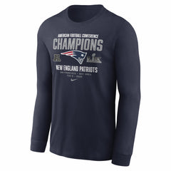 Nike New England Patriots 2025 AFC Champions Team Nation Long Sleeve T-Shirt Navy
