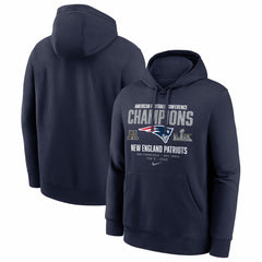 Nike New England Patriots 2025 AFC Champions Team Nation Hoodie Navy