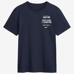 Nike Seattle Seahawks Two-Time Super Bowl Champions Downtown Ring Club T-Shirt College Navy