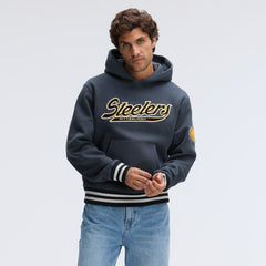 Fanatics Pittsburgh Steelers IconicFleece Tipped Hoodie Charcoal