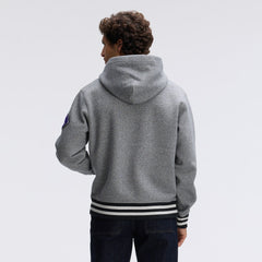 Fanatics Baltimore Ravens IconicFleece Tipped Hoodie Athletic Heather Gray