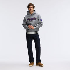 Fanatics Baltimore Ravens IconicFleece Tipped Hoodie Athletic Heather Gray