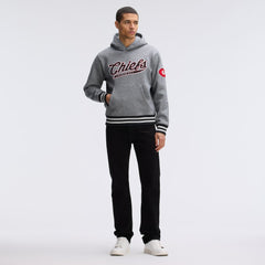 Fanatics Kansas City Chiefs IconicFleece Tipped Hoodie Athletic Heather Gray