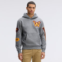 Fanatics Washington Commanders IconicFleece Letterman Hoodie Athletic Heather Gray