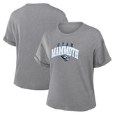 Utah Mammoth Fanatics Women's Tribute Tri-Blend Boxy T-Shirt - Heather Gray - NHL 2001700596