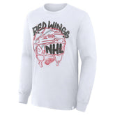 Detroit Red Wings Fanatics Star Helmet Legacy Long Sleeve T-Shirt - White - NHL 2001708630