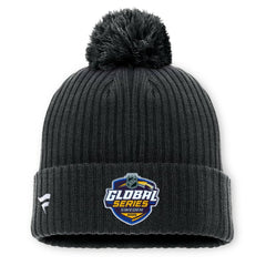 Pittsburgh Penguins Fanatics 2025 NHL Global Series Sweden Cuffed Knit Hat with Pom - Black - NHL 2001712891