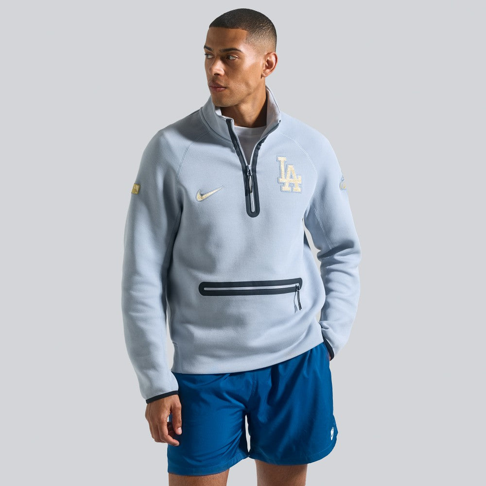 Los Angeles Dodgers Nike 2026 Gold Collection Tech Fleece Half-Zip Pullover - Gray - Nike Discount