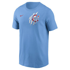 Chicago Cubs Nike Alt Pinstripe T-Shirt - Light Blue - Nike on Sale